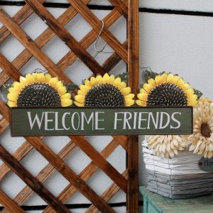 Metal Sunflower Welcome Sign