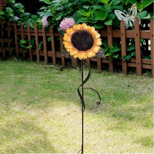 Metal Sunflower Garden Stake