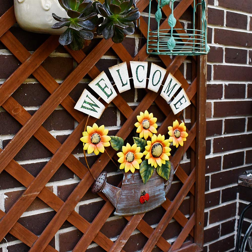 Metal Sunflower Welcome Sign – YK Decor