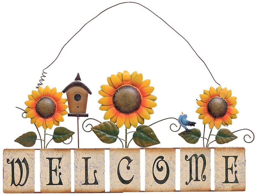 Metal Sunflower Welcome Sign – YK Decor