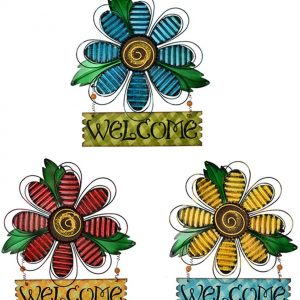 Metal Daisy Welcome Sign