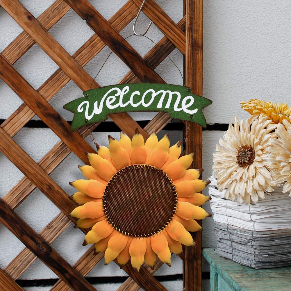 Metal Sunflower Welcome Sign – YK Decor