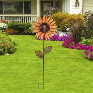 Metal Sunflower Garden Stake