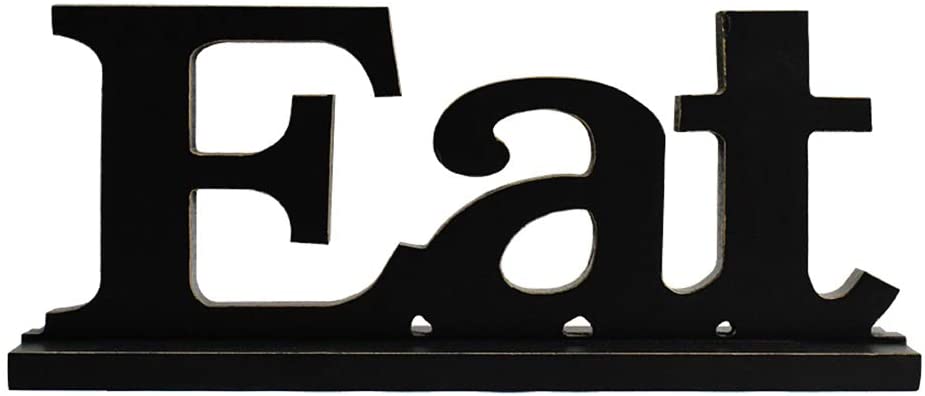 Wooden Sign,EAT Letters  Wood Kitchen Decor Great Gifts Sign Stand Decoration