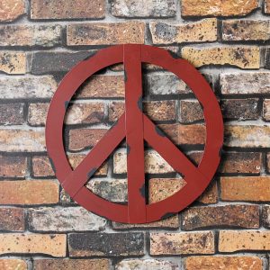 Metal Treasured Red Peace Sign 16"