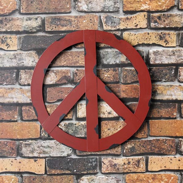 Metal Treasured Red Peace Sign 16"