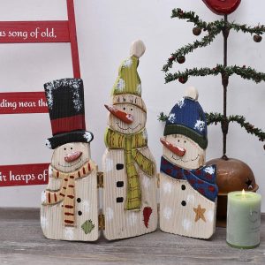 Wood Snowman Tabletop Decoration