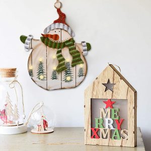 Wooden Snowman Hanging Sign