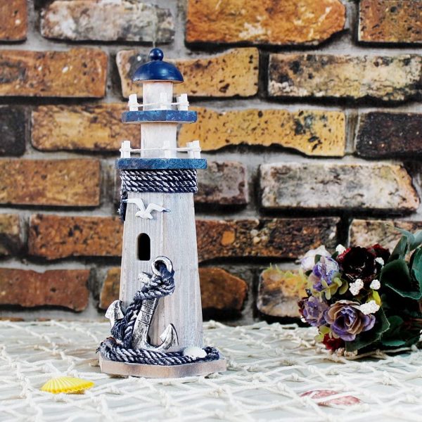 Wooden Lighthouse Decor 1025inch Decorative Nautical Lighthouse