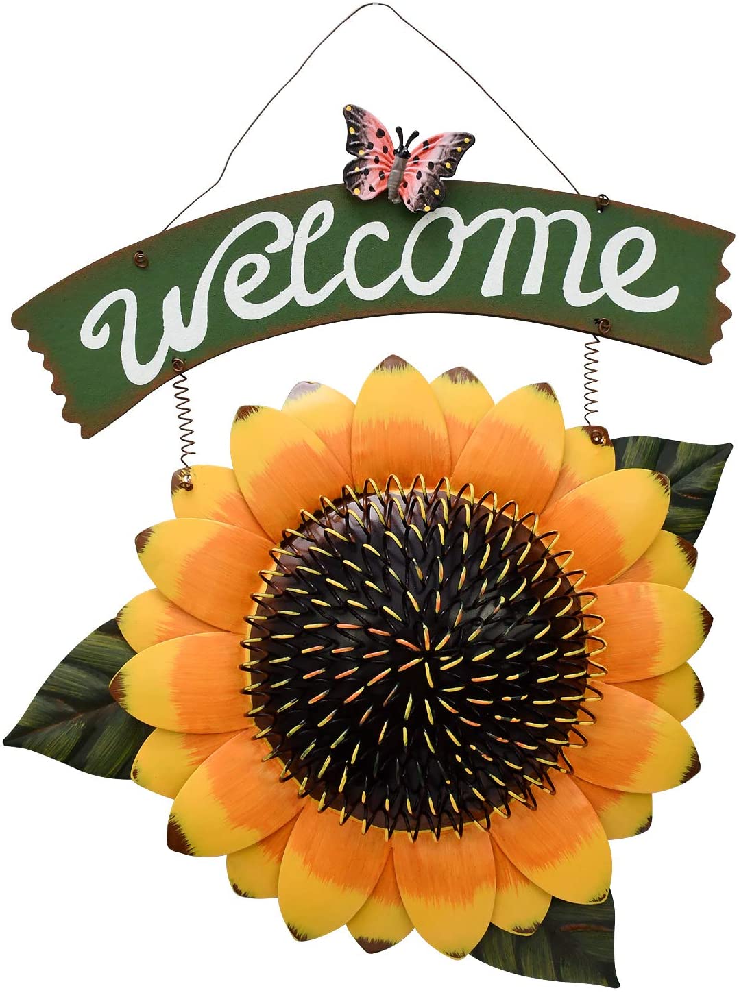 Sunflower Welcome Sign for Front Door Decor Hanging Sign, Metal ...