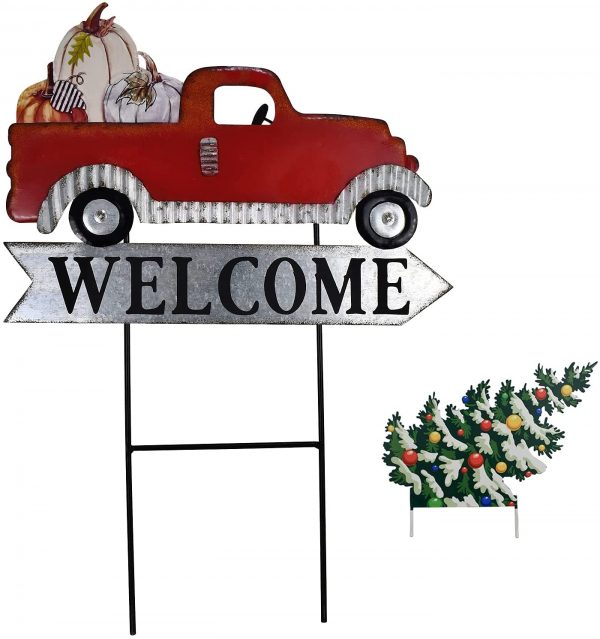 Rustic Truck Garden Stake Welcome Sign