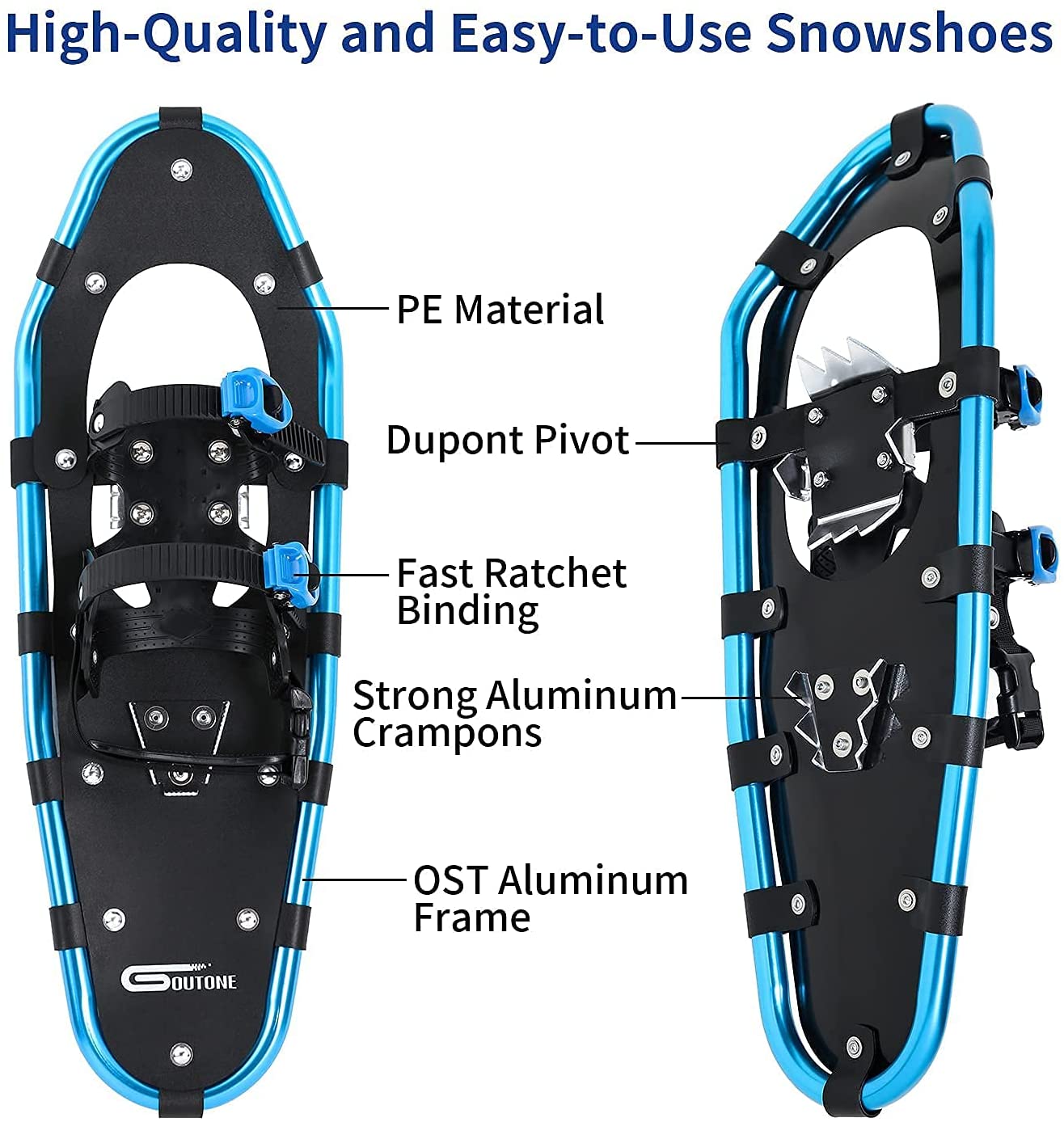 21/25/30 Inches Light Weight Snowshoes with Poles for Women Men Youth ...