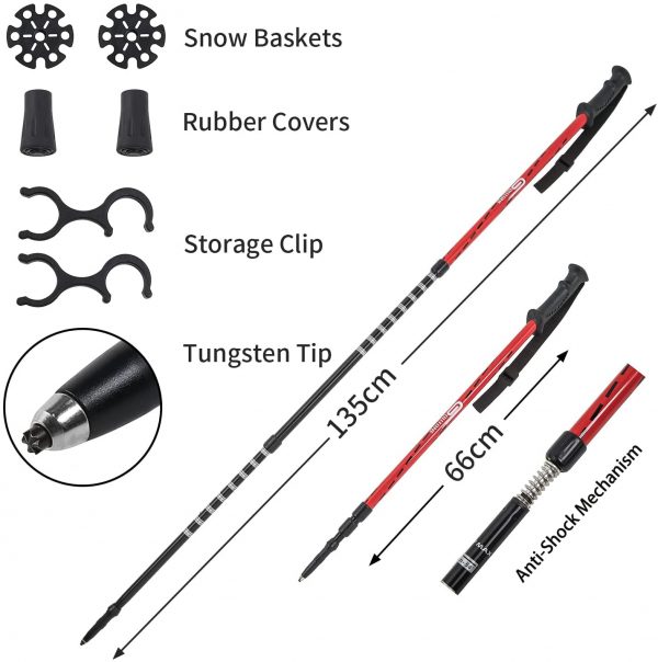 30 Inches Light Weight Snowshoes  with trekking Poles and Carrying Tote Bag - Image 6