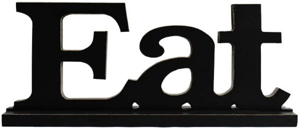 Rustic Wood Eat Sign  (Black Eat Sign)