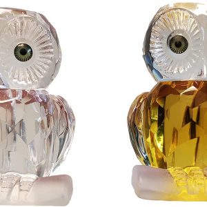 Mini Crystal Glass Owl Figurine  Set of 2