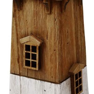 Wooden Lighthouse Decor with Light (13.78“H)