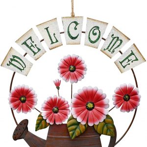 Flower Welcome Sign (Red)