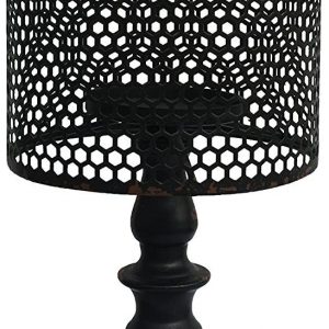 Metal Vintage Look Candle Holder Candle Lamp, Black