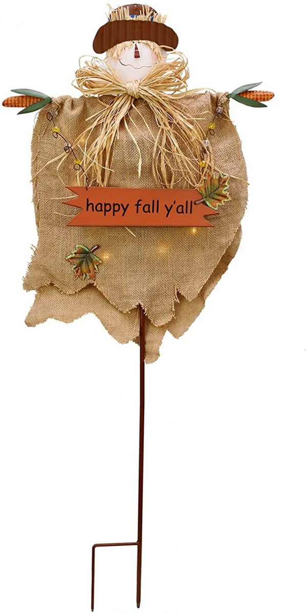 Fall Harvest Scarecrow Decor with LED 39.4x17Inch