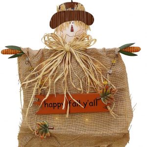 Fall Scarecrow Hanging Wall Decoration, LED