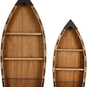 2set Wooden Boat Decor Hanging Wood Boat (with 3 Tiers)