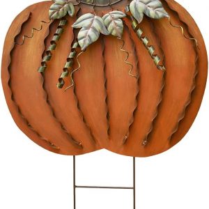 Pumpkin Garden Stake (26" H A, Orange)