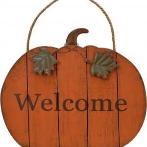 Wood Pumpkin Welcome Sign