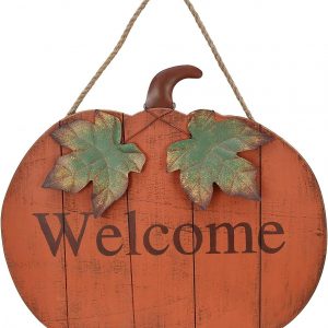 Wood Pumpkin Welcome Sign