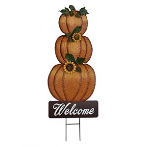 Metal Pumpkin Garden Stake