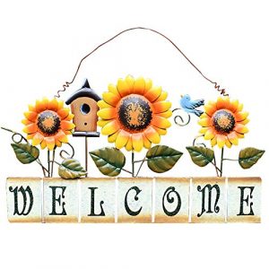 Vintage Sunflower Decor Welcome Sign