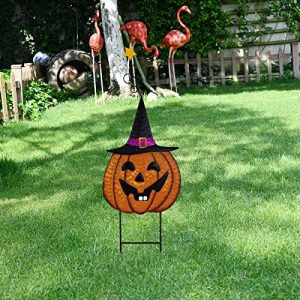 Metal Pumpkin Yard Sign Garden Stake