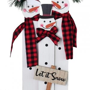 Snowman Table Top Decoration Wood Xmas Sign