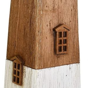 Wood Lighthouse Decor with Light (18.75" H)