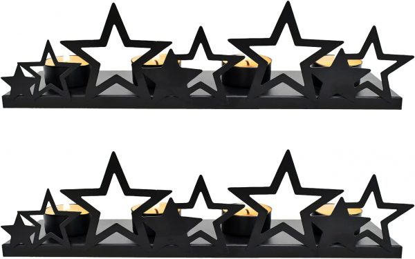 Patriotic Tea Light Candle Holders Set of 2(Black)