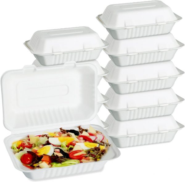 250 pack 9 x 6 Clamshell Take Out Food Containers