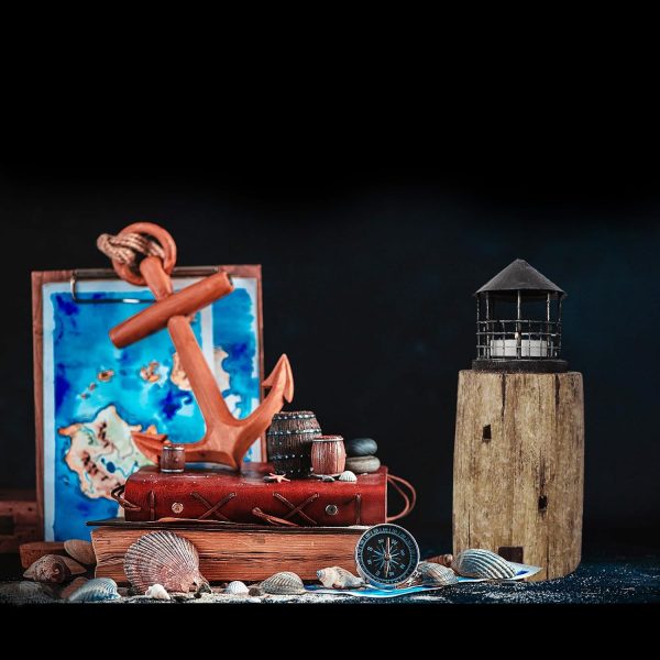 Rustic Wood Lighthouse Candle Holder - Image 4