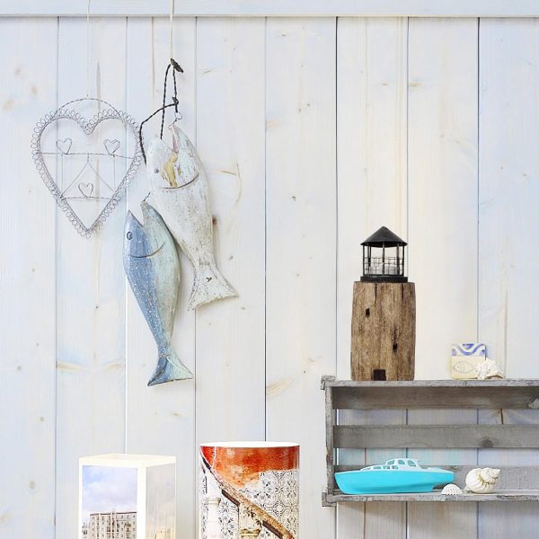Rustic Wood Lighthouse Candle Holder - Image 7