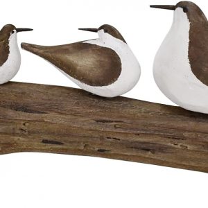 Wood Seagull Figurine Beach Home Decor