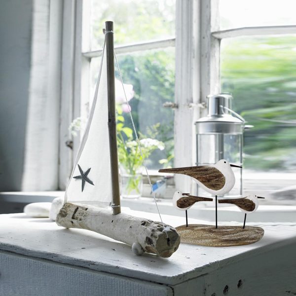 Wood Seagull Figurine Beach Home Decor - Image 3