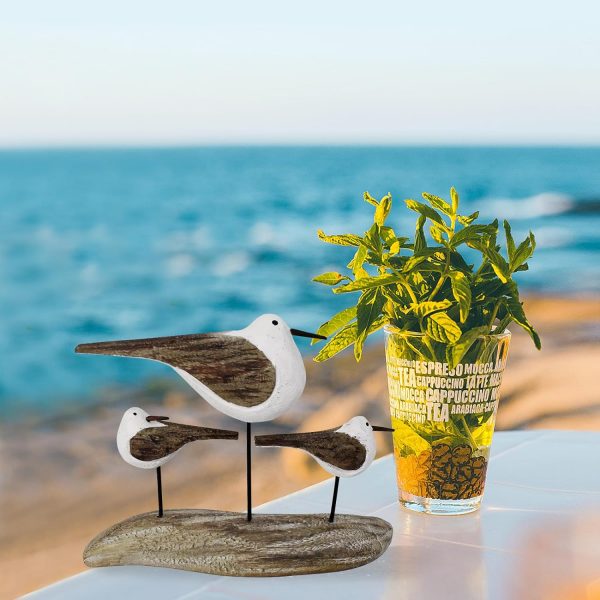 Wood Seagull Figurine Beach Home Decor - Image 4