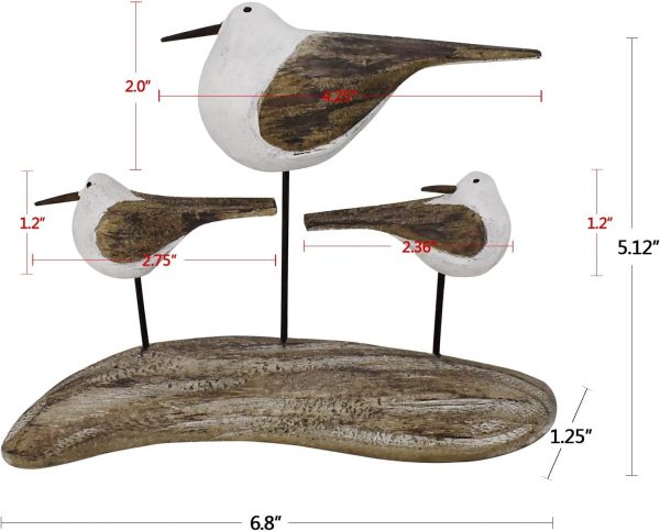 Wood Seagull Figurine Beach Home Decor - Image 6