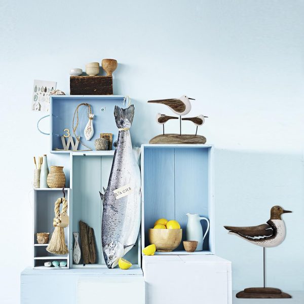 Wood Seagull Figurine Beach Home Decor - Image 5