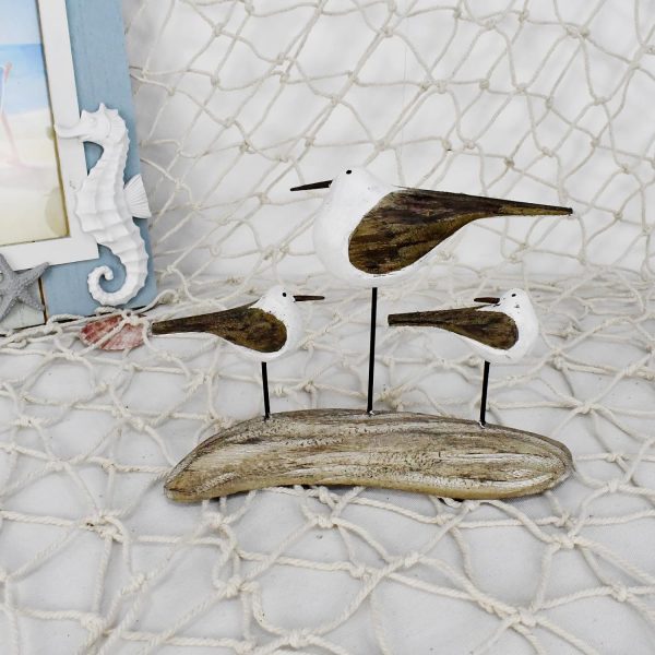 Wood Seagull Figurine Beach Home Decor - Image 2
