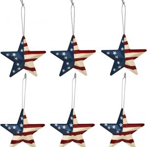 4th of July Day Metal Star Ornament  (6)