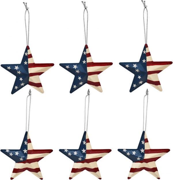 4th of July Day Metal Star Ornament  (6)