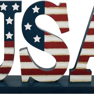 Patriotic USA Wooden Sign American Letter Decor