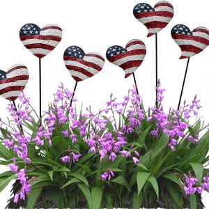 6set Metal Heart-Shaped American Flags